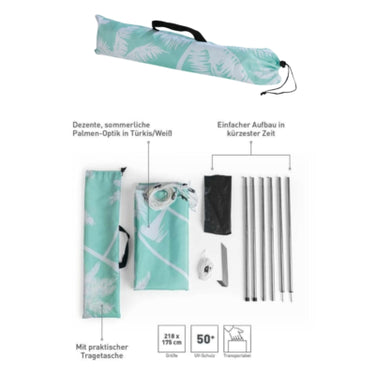 Garvida schaduwdoek wit mintgroen 218 cm | 6 stuks