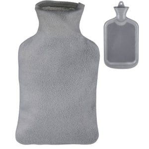 Relaxdays warmwater kruik met hoes grijs 2 l | 6 stuks