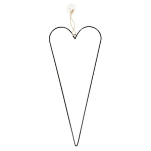 Stern fabrik decoratie hart metaal zwart 40 cm | 24 stuks