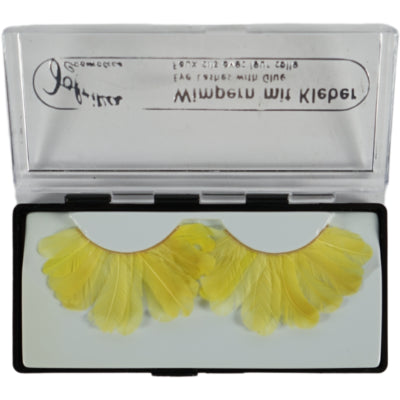 Load image into Gallery viewer, Jofrika cosmetics kunstwimpers veren geel 9,5 cm b-keus ve500 | 50 stuks
