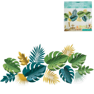 Laden Sie das Bild in Galerie -Viewer, Amscan decoratie 3d palmbladeren 31 cm 13-delig | 12 stuks
