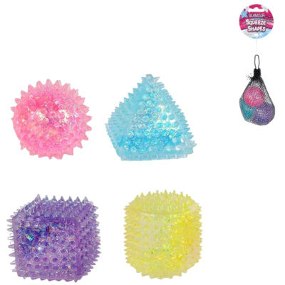 Load image into Gallery viewer, Glamour squishy anti stress bal 4 cm assorti set van 3 | 12 stuks

