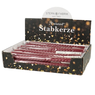 Load image into Gallery viewer, Stern fabrik dinerkaars twist bordeaux 2,2 x 25 cm | 36 stuks

