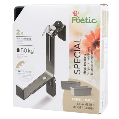 Load image into Gallery viewer, Poetic plantenbak beugel special metaal antraciet 25 cm set van 2 | 10 stuks
