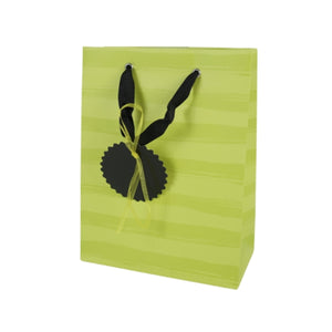Geschenktas strepen groen 16,5 x 10 x 21,5 cm | 24 stuks