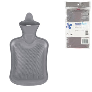 Relaxdays warmwater kruik grijs 1 l | 12 stuks