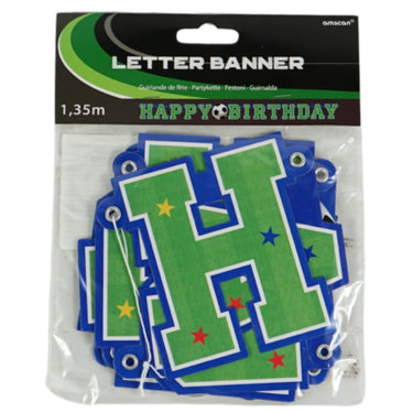 Amscan letterslinger happy birthday voetbal 135 cm | 24 stuks