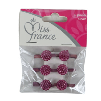 Chargez l'image dans la visionneuse de la galerie, Miss france decoratie bloem op clip paars 2,5 cm set van 6 | 24 stuks
