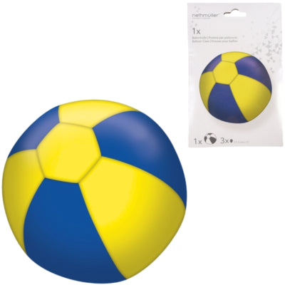 Load image into Gallery viewer, Amscan ballonhoes met 3 ballonnen geel blauw 27,5 cm | 20 stuks
