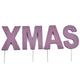Abi decoratie kerst letterstekers xmas paars 8 cm | 24 stuks