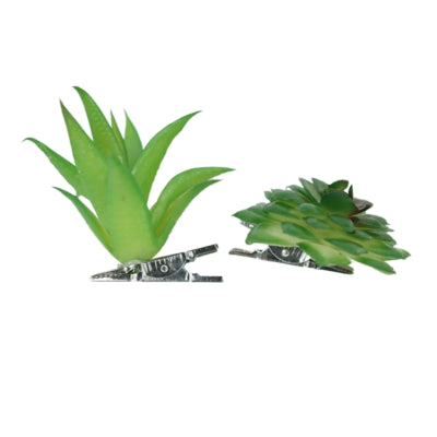 Load image into Gallery viewer, Kunst vetplant op clip groen 6,5 cm 2 assorti | 36 stuks
