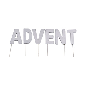 Abi decoratie kerst letterstekers advent zilverkleurig 5 cm | 24 stuks