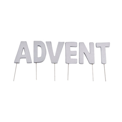 Load image into Gallery viewer, Abi decoratie kerst letterstekers advent zilverkleurig 5 cm | 24 stuks
