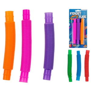 Out of the blue fidget pop tube 13 cm 2 assorti set van 3 | 24 stuks