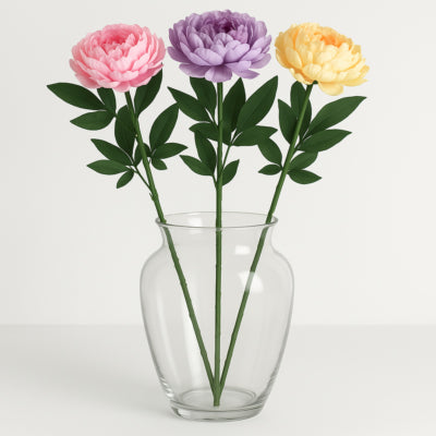 Kunstbloem pioenroos 77 cm 3 assorti | 36 stuks