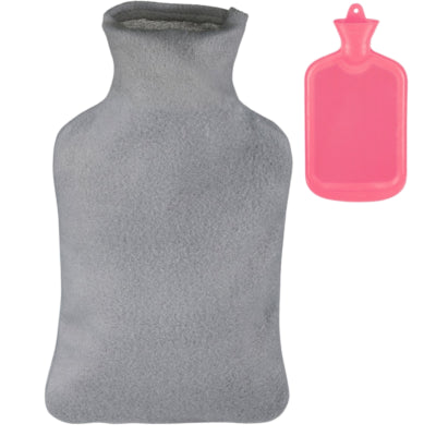 Load image into Gallery viewer, Relaxdays warmwater kruik met hoes roze grijs 2 l | 6 stuks
