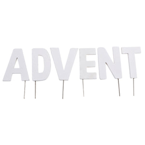 Abi decoratie kerst letterstekers advent wit 8 cm | 24 stuks