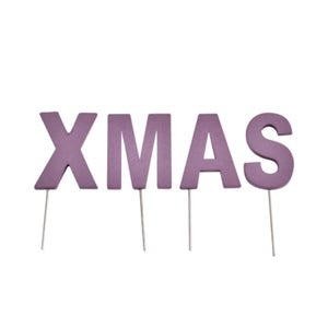 Abi decoratie kerst letterstekers xmas paars 5 cm | 24 stuks