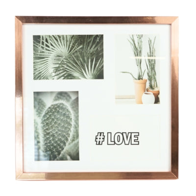 Afbeelding laden in galerijviewer, Fotolijst 4 fotos met passe partout koperkleurig 10 x 15 cm | 6 stuks
