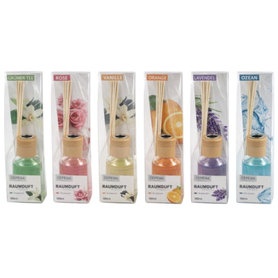 Laden Sie das Bild in Galerie -Viewer, Geurstokjes air fresher 100 ml 6 assorti | 24 stuks
