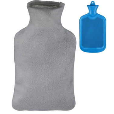 Relaxdays warmwater kruik met hoes blauw grijs 2 l | 6 stuks