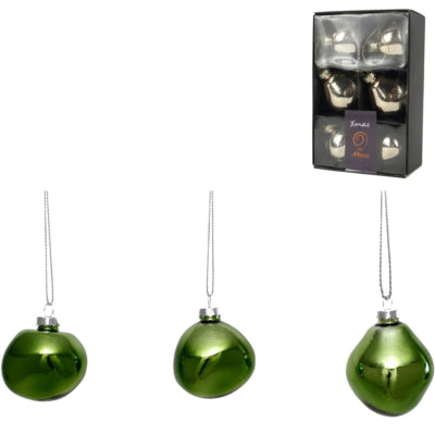 Xmas by mooss xmas by moos kerstballen groen 6 cm 6 stuks | 30 stuks