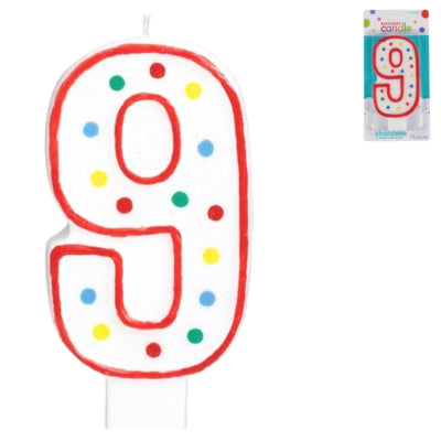 Load image into Gallery viewer, Amscan cijferkaars 9 jaar 13,5 cm | 24 stuks
