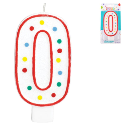 Amscan taartkaars party cijfer 0 13 cm | 24 stuks