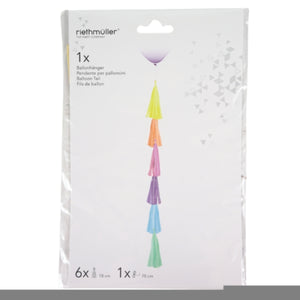Amscan ballonslinger franje regenboogkleuren 70 cm | 10 stuks