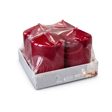 Gala stompkaars bordeaux 4,5 x 7,5 cm set van 4 | 12 stuks