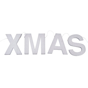 Letterslinger xmas zilverkleurig horizontaal 85 cm | 24 stuks