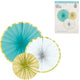 Amscan decoratie waaier feest ananas papier 35 cm set van 3 | 10 stuks