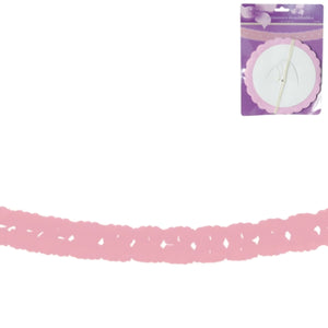 Slinger rond papier roze 3 m | 24 stuks