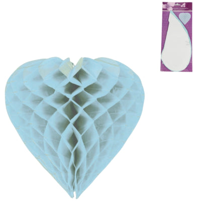 Cargue la imagen en el visor de la galería, Honeycomb hart blauw 30 cm | 24 stuks
