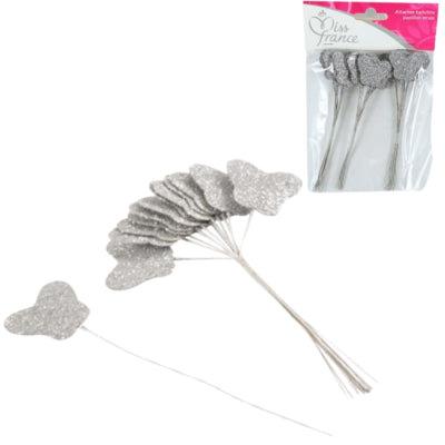 Load image into Gallery viewer, Miss france ballonbinders vlinder met glitter zilverkleurig 13 cm 36 stuks | 24 stuks

