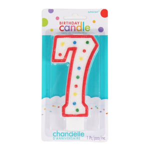 Amscan taartkaars cijfer 7 wit 13 cm | 24 stuks