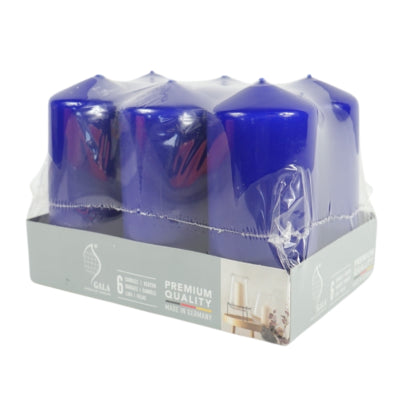 Load image into Gallery viewer, Gala stompkaarsen blauw 5,8 x 12,5 cm 6 stuks | 4 stuks
