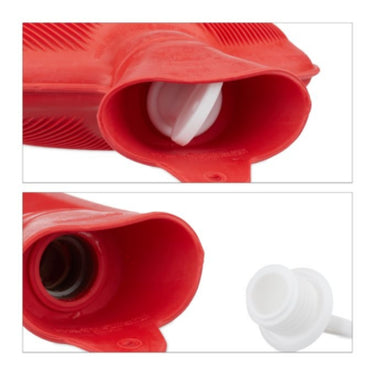 Relaxdays warmwater kruik rood 2 l | 6 stuks