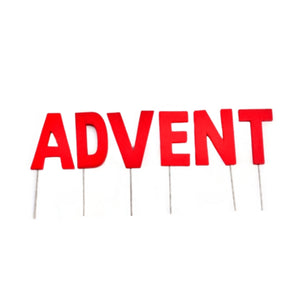Abi decoratie kerst letterstekers advent rood 5 cm | 24 stuks