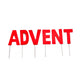 Abi decoratie kerst letterstekers advent rood 5 cm | 24 stuks