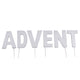 Abi decoratie kerst letterstekers advent zilverkleurig 8 cm | 24 stuks