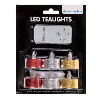 Afbeelding laden in galerijviewer, Out of the blue theelicht led glamour op batterij set van 6 | 12 stuks
