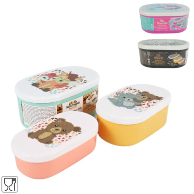 Load image into Gallery viewer, Lunchbox kids ovaal 3 assorti set van 3 | 10 stuks
