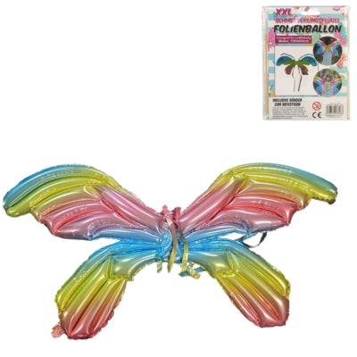 Load image into Gallery viewer, Folieballon vlinder vleugels regenboog 100 cm | 24 stuks
