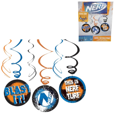 Amscan spiraal hanger nerf 60 cm set van 3 | 24 stuks