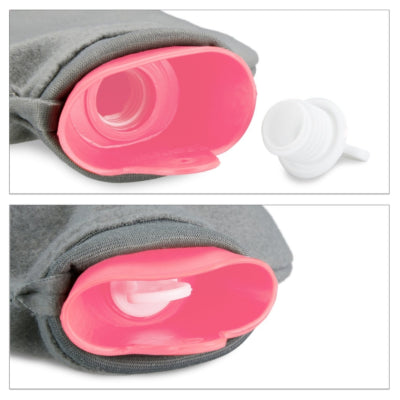 Load image into Gallery viewer, Relaxdays warmwater kruik met hoes roze grijs 1,5 l | 12 stuks
