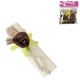 Servetring touw met bloemdecoratie bruin set van 4 | 24 stuks