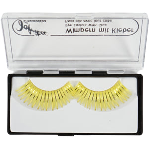 Jofrika cosmetics kunstwimpers geel glitter 9,5 cm b-keus | 60 stuks