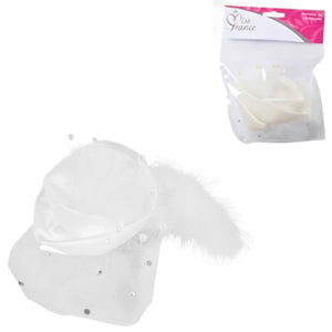 Haarclip bruid bloem wit 11 cm | 24 stuks
