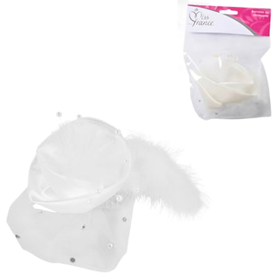 Load image into Gallery viewer, Haarclip bruid bloem wit 11 cm | 24 stuks
